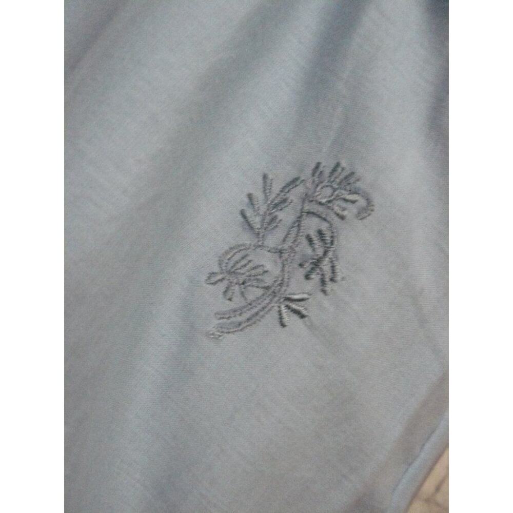 $300 Sky Blue Smocked Boho Silk Embroidered Tiered Halter Maxi Dress XS NEW - Picture 8 of 9